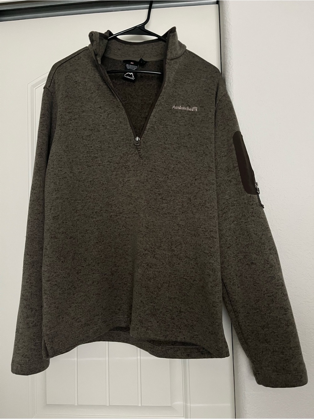 Avalanche Men's Olive Green Quarter Zip Pullover Sweater
